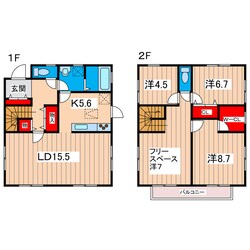 田尻町７丁目一戸建貸家の物件間取画像